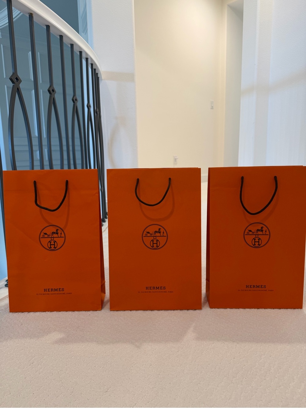 3 Hermes Orange Shopping/Storage Bag - Signature Orange